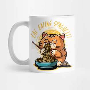 Cat eating spaghetti Mug